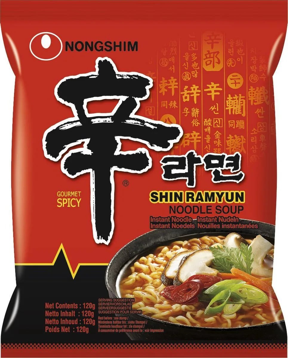 лапша ШИН РАМИН 120г острый вкус говядины NONGSHIM — фото 1