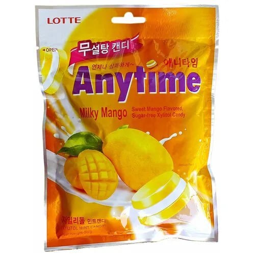 леденцы ANYTIME без сахара 60г MILKY MANGO LOTTE — фото 1