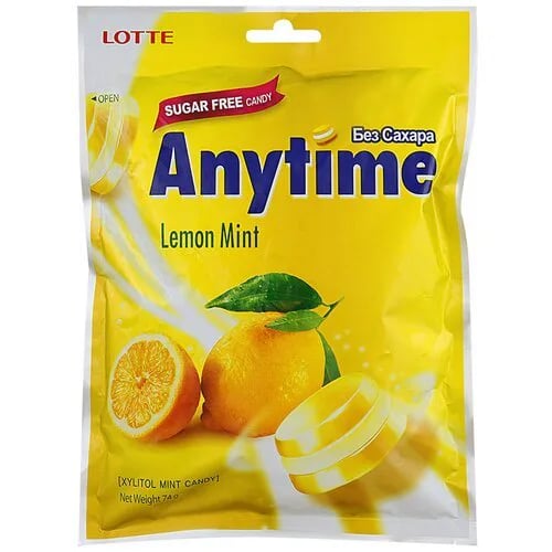 леденцы ANYTIME без сахара 74г LEMON MINT LOTTE — фото 1